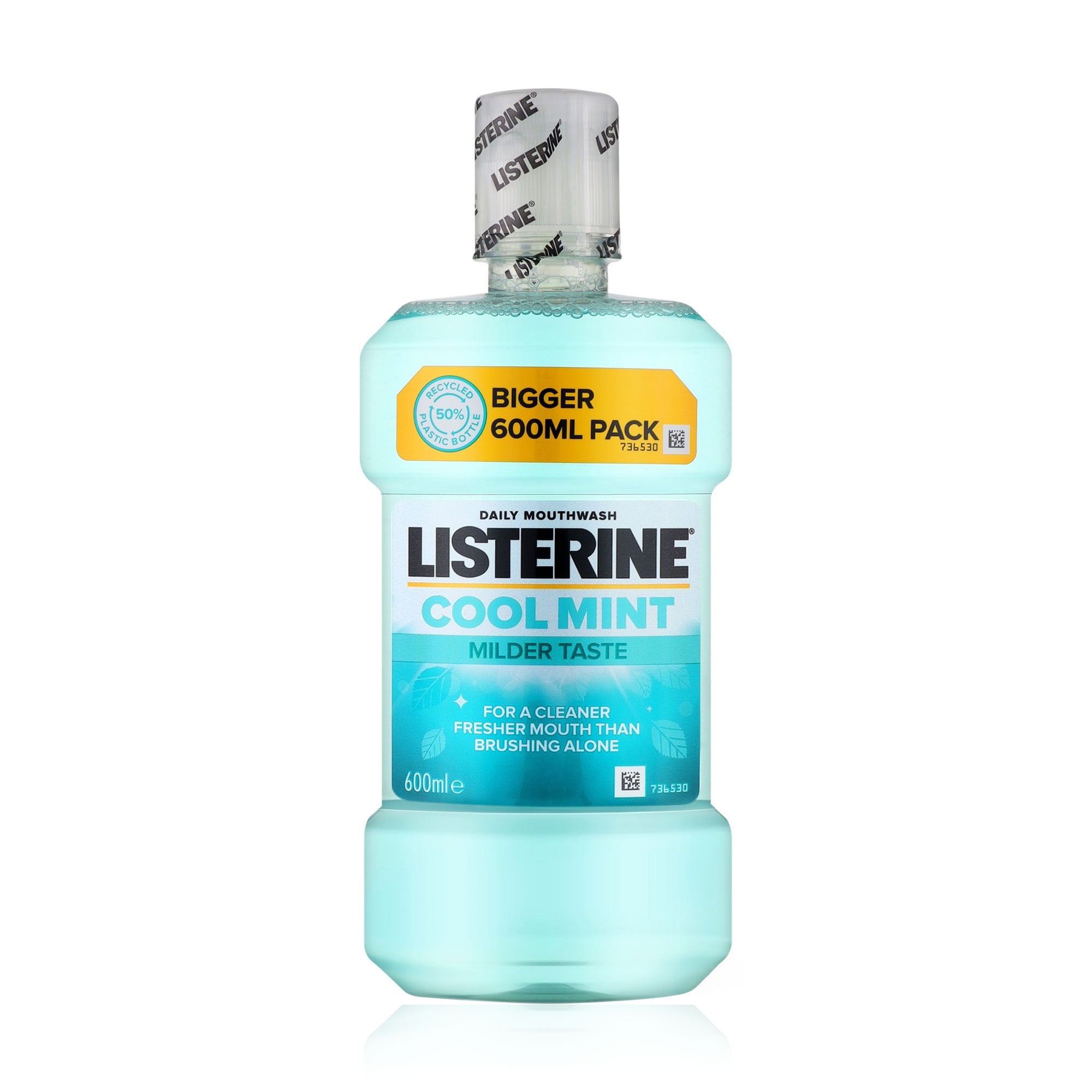 Ополіскувач для ротової порожнини Listerine Cool Mint, Свіжа м'ята, м'який смак, 600 мл